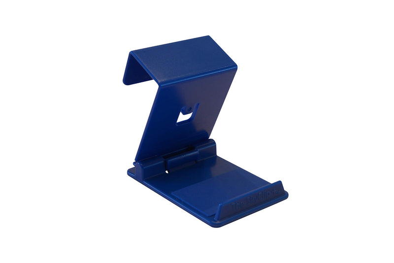[Australia - AusPower] - The SkyClip+ Phone & Tablet Holder for Air Travel, Home and Office Use - Inflight Phone Mount & Stand Compatible with iPhone, Android, Kindle and Tablets - Ultimate Travel Accessory (Blue) Blue 1 Pack 