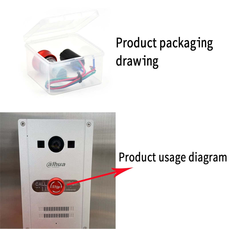 [Australia - AusPower] - 16mm Latching Emergency Stop Push Button Switch Mushroom Stianless Steel Red with Stop Sign 1NO 1NC 0.63" Mounting Hole (16MM Small Head) 16MM Small Head 