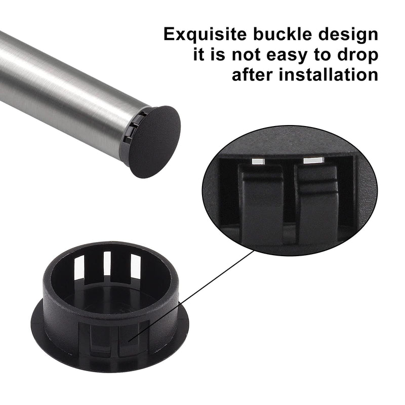 [Australia - AusPower] - Jersvimc 25Pcs 1 1/2 Inch(38mm) Black Hole Plug Plastic Hole Cover, Round End Cap Plug Flush Type Tube Insert Plug, Pipe Post Plug Panel Plug for Chair Furniture Glide Protectors 1 1/2" / 38mm(25Pcs) 