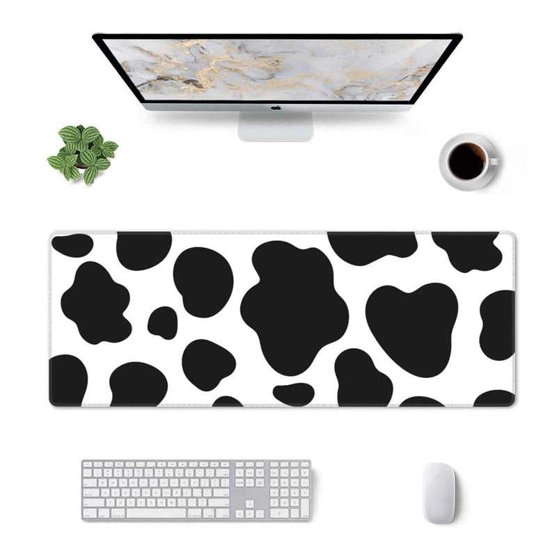 [Australia - AusPower] - Cow Print Gaming Mouse Pad Non Slip Large Mousepad Stitched Edge Rubber Base Desk Mat for Laptop PC Computer Cow Print One Size 