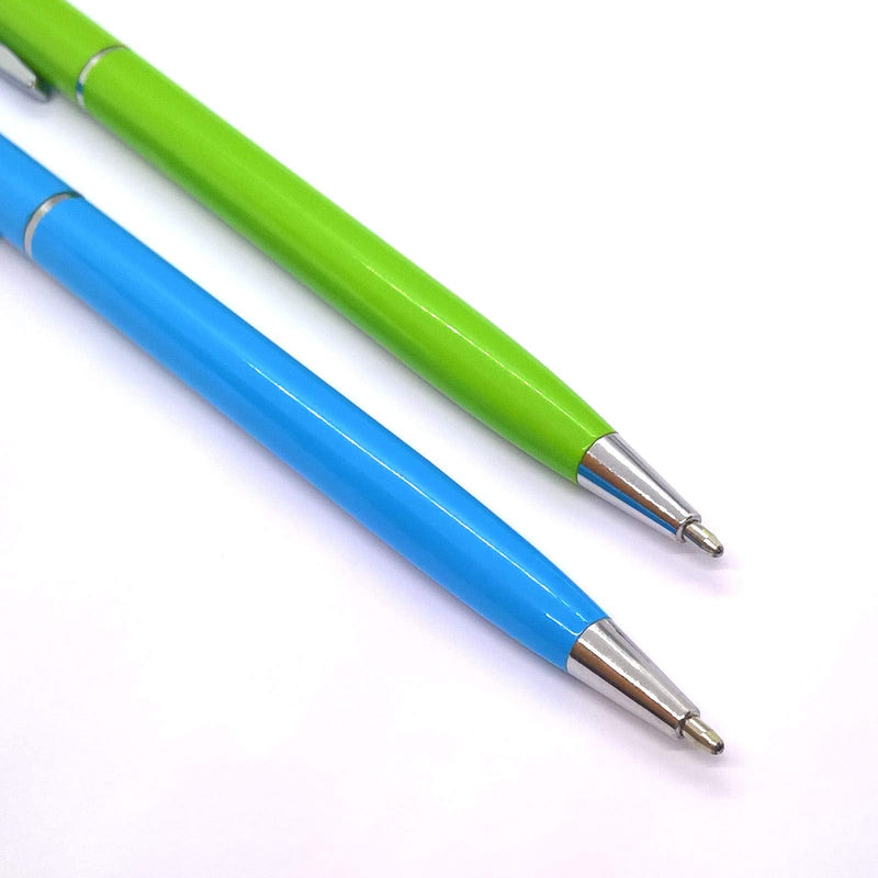 [Australia - AusPower] - 2pack Universal 2 in 1 Touch Stylus Pen for Android Device Mobile Phone Cell Smart Phone Tablet iPad iPhone (Blue & Green) 