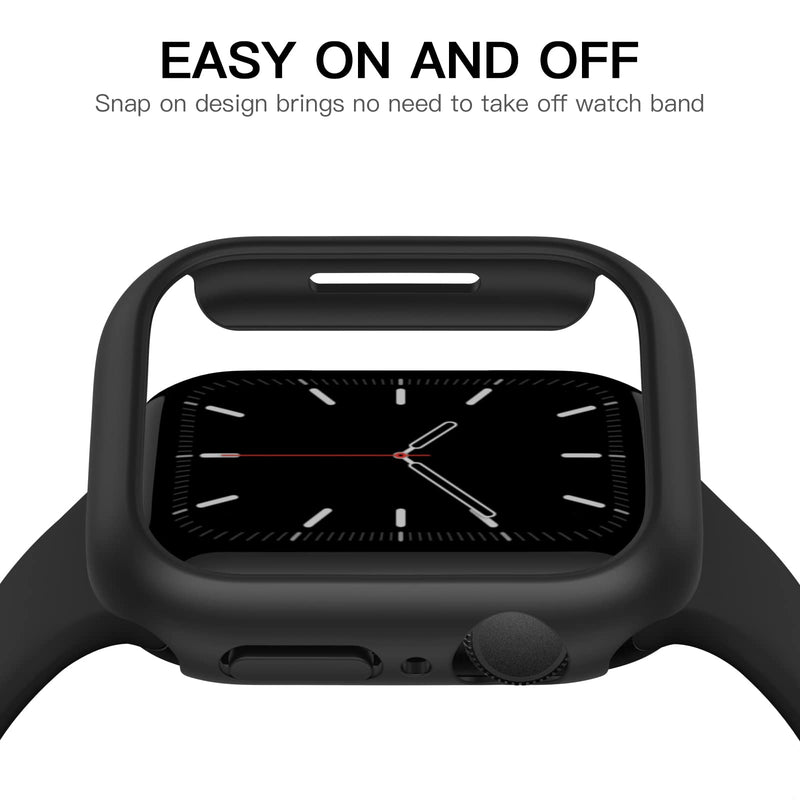 [Australia - AusPower] - Recoppa Compatible for Apple Watch Case 45mm Series 7, Shockproof Ultra-Thin Hard PC Bumper Case All-Around Edge Protective Cover Frame[NO Screen Protector] for iWatch Accessories, Black 