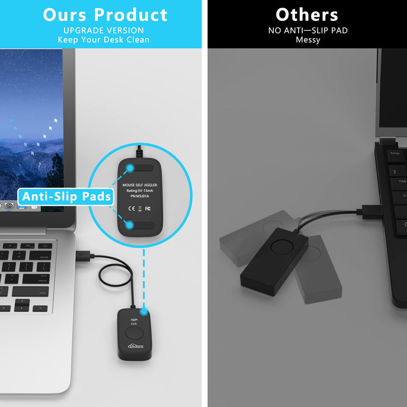 [Australia - AusPower] - Cloudeck Mouse Jiggler Undetectable, Computer USB Mouse Mover, Gaming Automatic Continuous Clicker, Mouse Assistive Click Device, Plug & Play, Simulate Mouse Pointer Movement to Prevent PC Going Sleep 