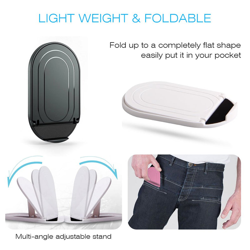 [Australia - AusPower] - Cell Phone Stand 3Pack, Ama Forest Portable Foldable Desktop Cell Phone Holder, Adjustable Universal Multi-Angle Cradle Stands for Tablet iPad iPhone X/xr/xs max Samsung Galaxy, Black, White, Pink Black+White+Pink 