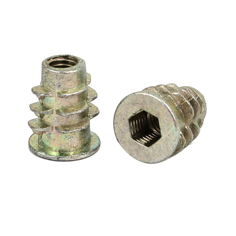 [Australia - AusPower] - uxcell M5x14mm Interface Hex Socket Threaded Insert Nuts 50pcs for Wood Furniture 