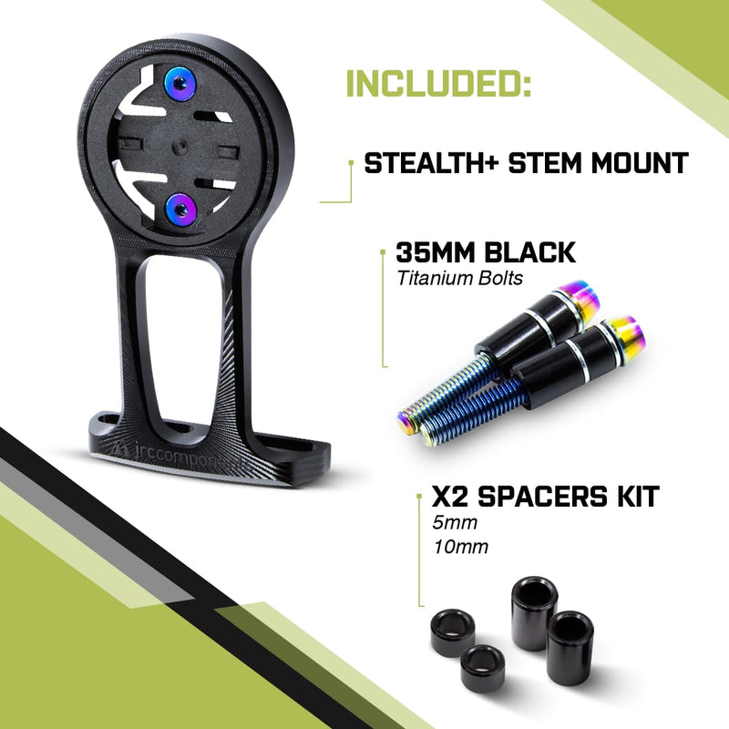 [Australia - AusPower] - JRC Components Stealth+ Premium Bike Mount | Compatible with Garmin Edge GPS Computers For Garmin Models Oil Slick 