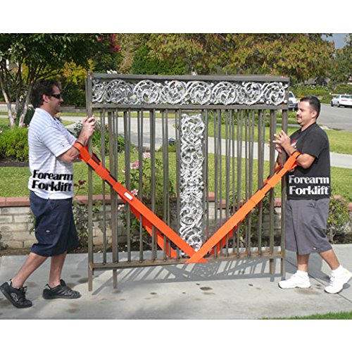 [Australia - AusPower] - Forearm Forklift 2-Person Lifting and Moving Straps; Lift, Move and Carry Furniture, Appliances, Mattresses or Any Item up to 800 lbs. Safely and Easily Like a Pro, Orange 1-Pack 