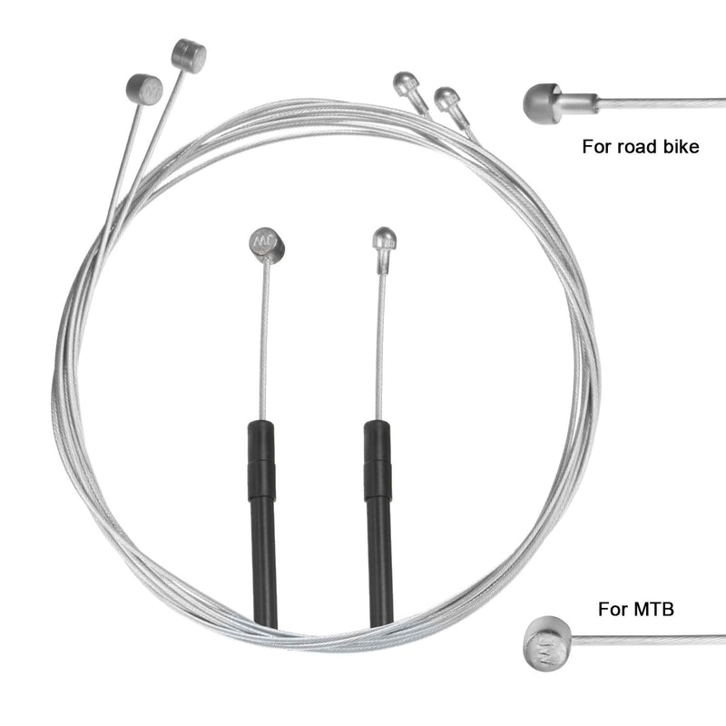 [Australia - AusPower] - Bike Brake Cable Housing Kit Includes 1 Set Bicycle Brake Line, 2 Pieces V Bike Brake Noodle Cable Guide Pipe and 2 Pieces Plastic Hoses for Road Mountain Bicycle Cycling (Black Brake Line) Black Brake Line 