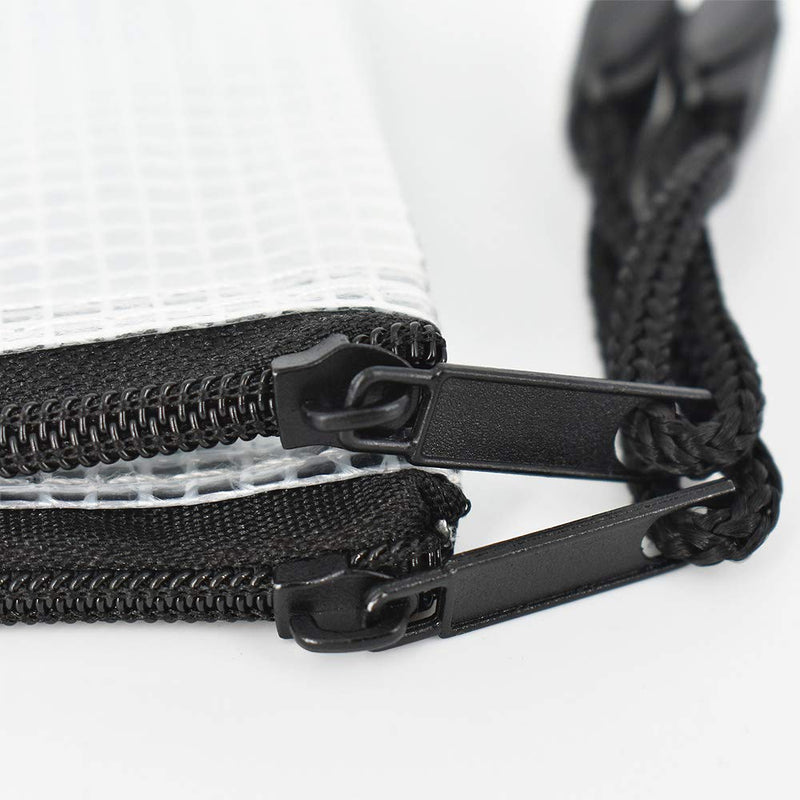 [Australia - AusPower] - Umriox 5PCS Large Mesh Zipper Pouch, Extra Thick, 16.9" x 12.4", Mesh Zipper Bags, Plastic Waterproof Document Pouch for School Office Supplies and Cosmetics Travel Accessories Black 