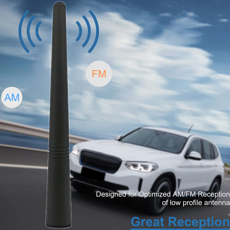 [Australia - AusPower] - Naxtac 5.6 inch Universal Car Antenna Truck Vehicle AM/FM Car Wash Proof Short Rubber Antenna Replacement Compatible for Toyota Honda Nissan Mazda Ford Chevy Chevrolet GM Dodge Jeep VW Audi Mini Cars 