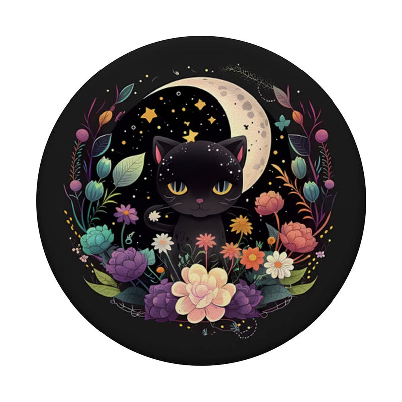 [Australia - AusPower] - Moon Phases Crystal Witchy Cute Black Cat Kawaii Pastel Goth PopSockets Swappable PopGrip 