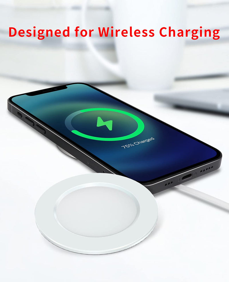[Australia - AusPower] - enGMOLPHY Compatible with iPhone 13/iPhone 12 MagSafe Base【Removable for Wireless Charging】 Designed for P-Sockets or Phone Ring Stand 【Base Only】 White 