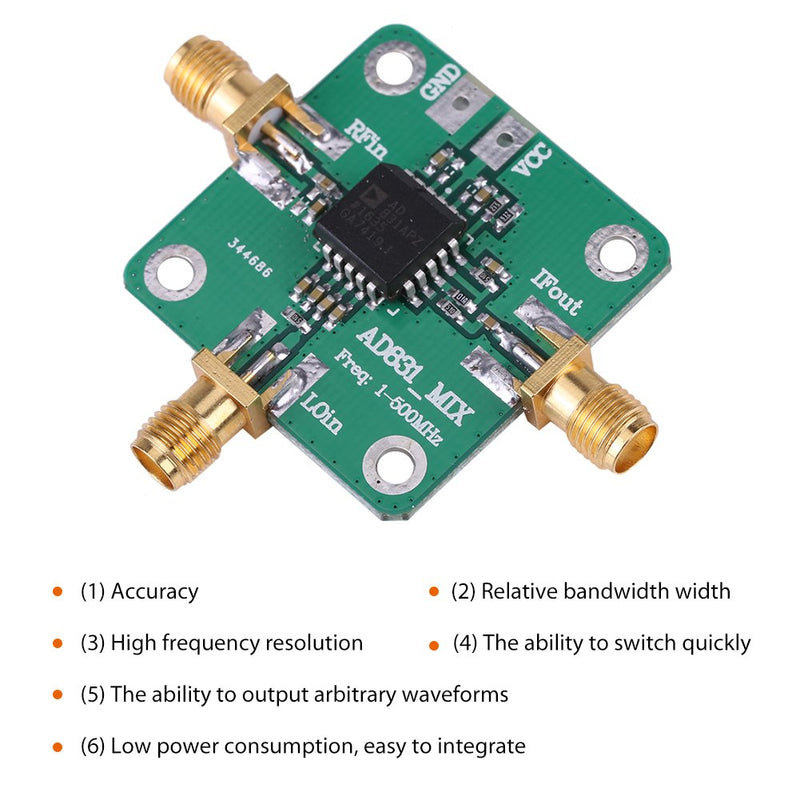 [Australia - AusPower] - Frequency Converter AD831 Single Chip High Frequency RF Mixer Radio Frequency Conversion Module for HF and VHF Receiver, 0.1-500MHz 