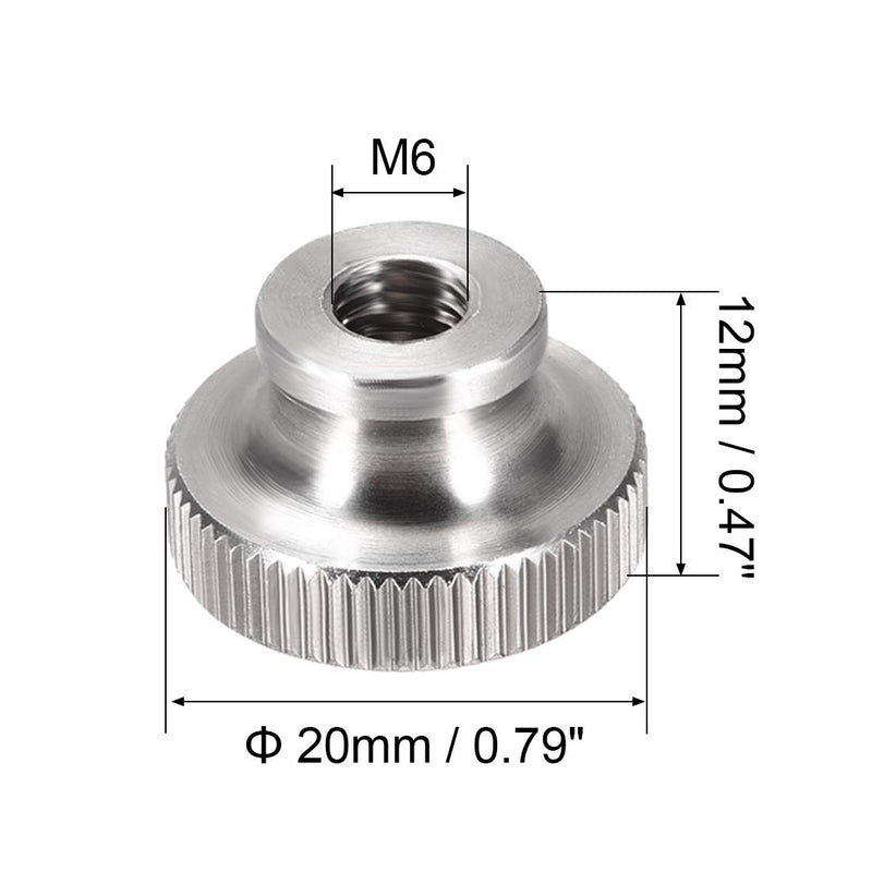 [Australia - AusPower] - uxcell Knurled Thumb Nuts - M6 Round Knobs with 304 Stainless Steel - 2 Pcs 