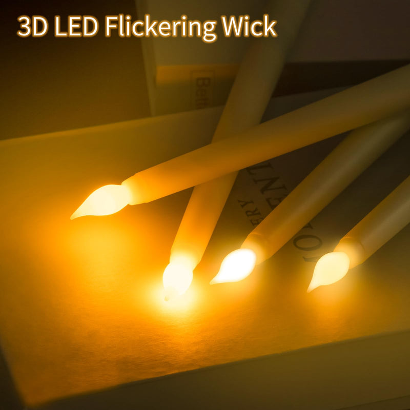 [Australia - AusPower] - Sequpr 12 Pcs Flameless Taper Candles Flickering with Remote Timer, Battery Operated Taper Candles, 11 inches Led Candlesticks for Christmas, Thanksgiving, Church, Wedding Decorations(Ivory) 