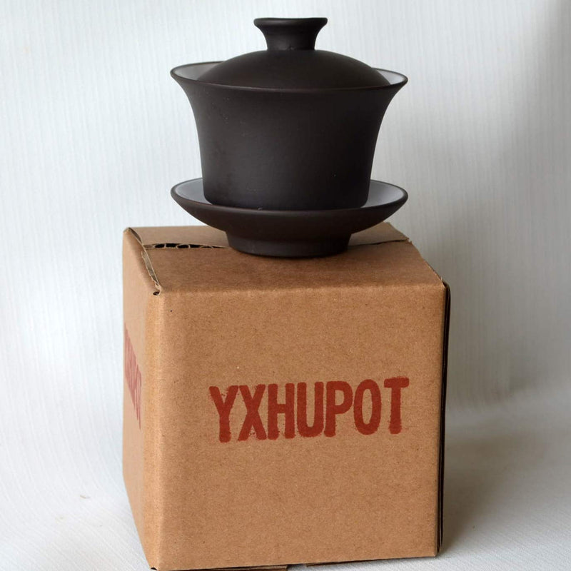 [Australia - AusPower] - Yixing Teacup Chinese Kungfu Tea Bowl Classic Gaiwan Cup Black 