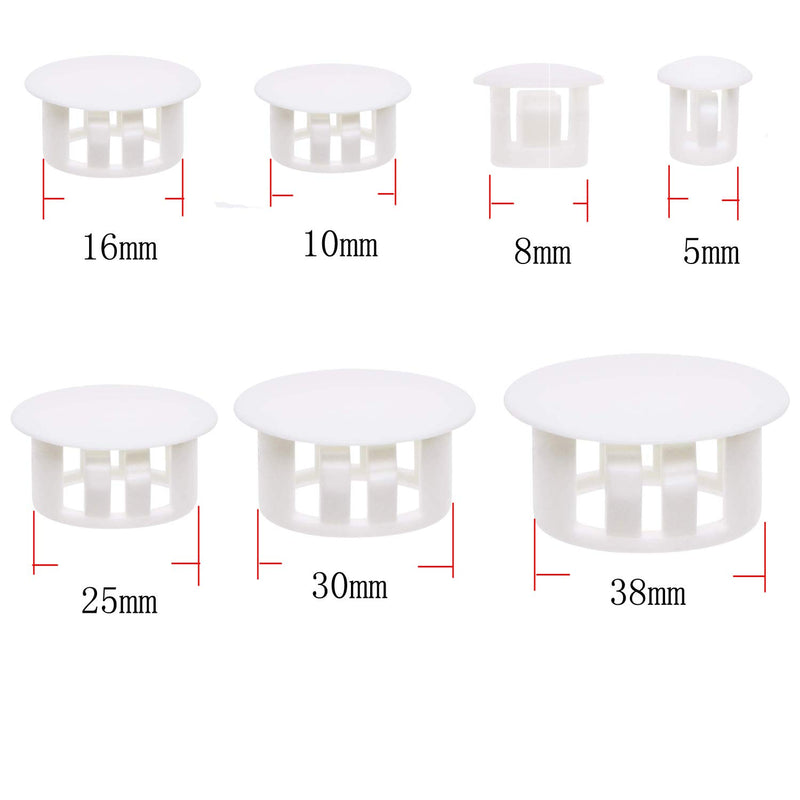 [Australia - AusPower] - ONLYKXY 10 Pcs 5 MM Diameter Nylon Plastic Round Snap in Type Locking Furniture Hole Plugs Button Protective Cover Cap Head Color White (White 5mm/0.2inch) White 5mm/0.2inch 