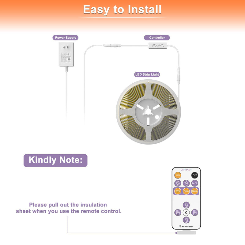 [Australia - AusPower] - MIWISE RF Remote Dimmer for Single Color LED Strip Lights,13-Key Wireless Remote and in-line Controller DC 12-24V for 3528/2835/5050/COB LED Tape Lights,Timer Function/One-to-Many Control 