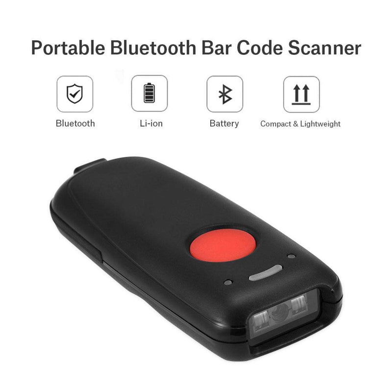 [Australia - AusPower] - Wireless Barcode Scanner Bluetooth,Portable USB Bar Code Scanners Bluetooth 4.0&Wired Connection,Portable Inventory Bar Code Reader Compatible with iOS Android Windows Phone Tablets Computer 