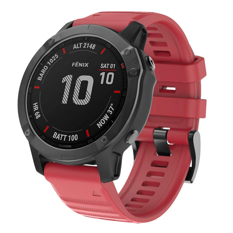 [Australia - AusPower] - ISABAKE Replacement Band for Fenix 6 Fenix 6 Pro,Quick Fit 22mm Watch Strap Wristbands,Compatible with Fenix 5 Plus Fenix 5 Forerunner 935 Forerunner 945 Approach s60 Quatix 5 Smartwatches(Black/Red) Black/Red 