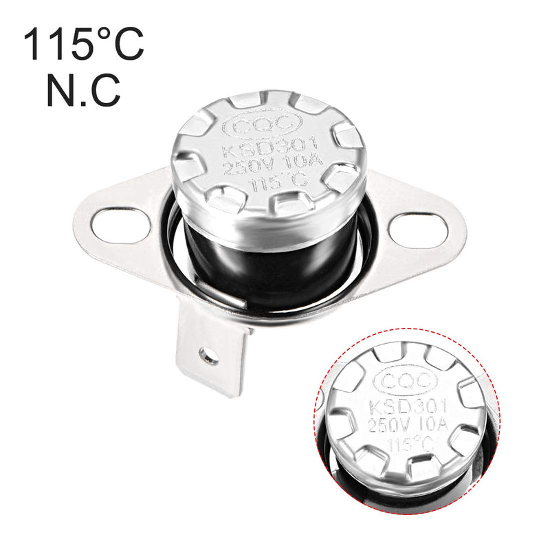 [Australia - AusPower] - uxcell KSD301 Thermostat 115°C/239°F 10A Normally Closed N.C Adjust Snap Disc Temperature Switch for Microwave Oven Coffee Maker 5pcs 