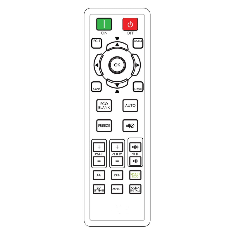 [Australia - AusPower] - INTECHING 5J.JG706.001 Projector Remote Control for BenQ RCX013, MH530FHD, MH534, MH606w, MS521H, MS524AE, MS531P, MW526AE, MW533, MW605w, MX532P, MX604, MX604w, TH534, TW533, MS535A, MW535A, MH5353A 