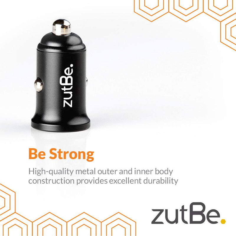 [Australia - AusPower] - zutBe Dual USB-A 36W with one QC 3.0 Compact Metal Fast Car Charger for iPhone 13 12 SE 11 X 8 7 & iPad; Samsung Galaxy S20 S1 Note OnePlu, Pixe, & More [Be Charitable, Durable, Confident] 