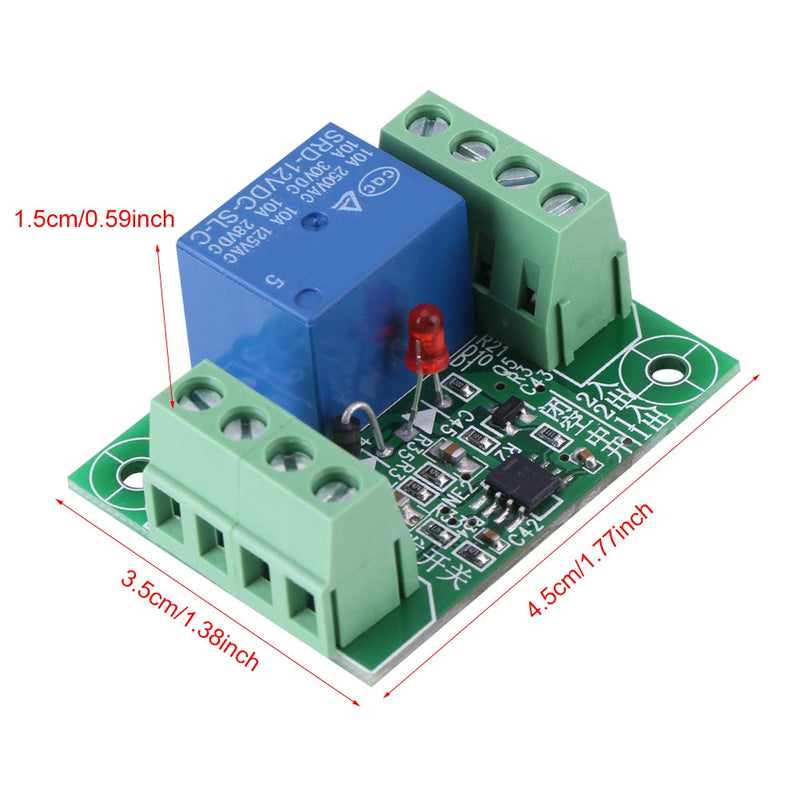 [Australia - AusPower] - Relay Module, Bistable Switch with Screw Terminals Bistable Circuit Relay, DC 12V Easy to Use Convenient for 12V DC Trigger Switch 