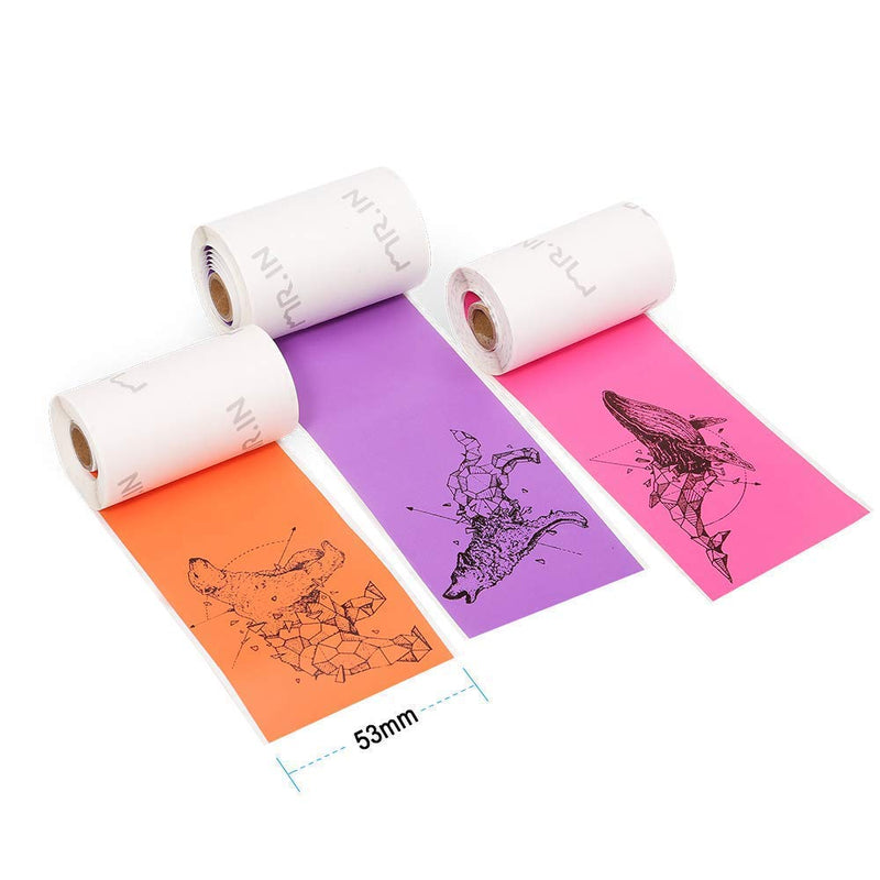 [Australia - AusPower] - Phomemo M02 Mini Printer- Bluetooth Thermal Photo Printer with 3 Rolls Colorful Sticker Paper, Compatible with iOS + Android for Plan Journal, Study Notes, Art Creation, Work, Gift 