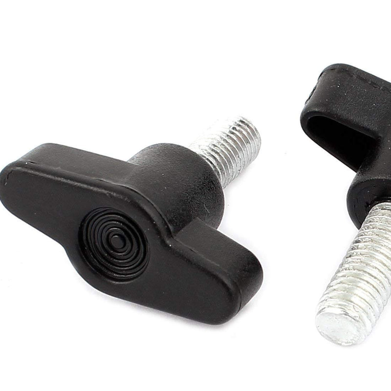 [Australia - AusPower] - XMHF 10Pcs 8mm x 20mm Male Thread Plastic T Handle Screw Type Clamping Knob Black 