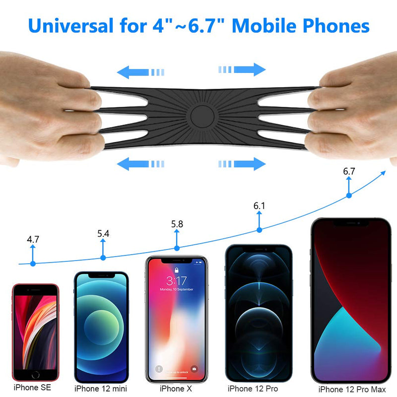 [Australia - AusPower] - Bike Phone Mount, VUP Universal Bike Cell Phone Holder, 360° Rotatable, Silicone Bicycle Phone Mount Compatible with iPhone 13/Pro Max/Pro/mini/12/11/Xs/Max/Xr/X/7/8/Plus, 4.0''~6.7'' Cellphones Black 