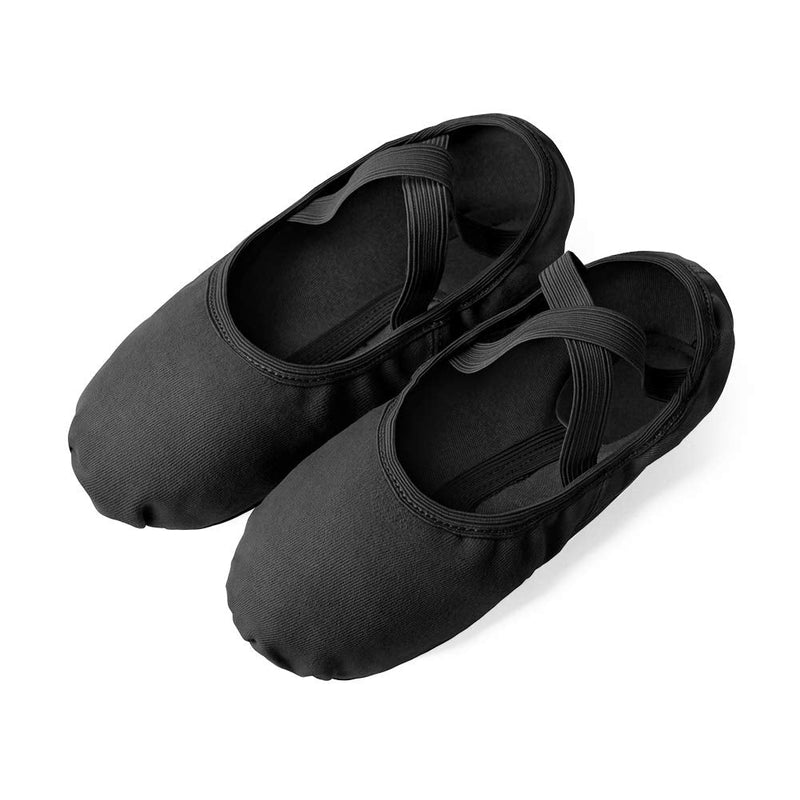 [Australia - AusPower] - Stelle Women's Ballet Shoes Stretch Canvas Dance Slippers Split Sole for Girls/Adult 8 Black 
