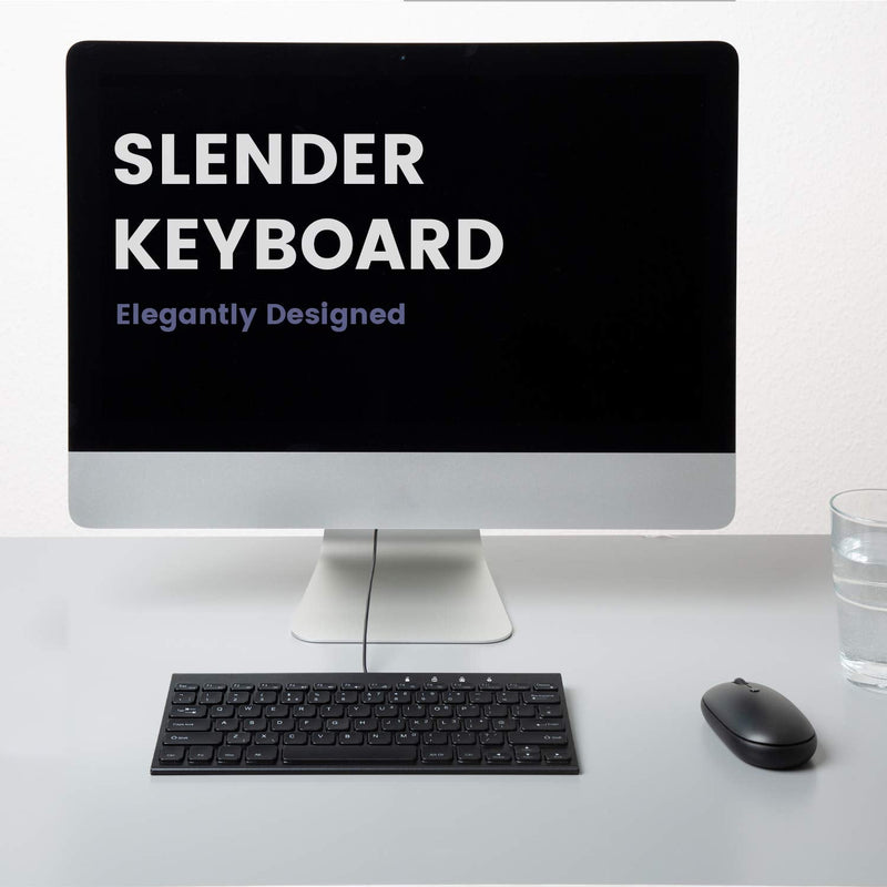 [Australia - AusPower] - Perixx PERIBOARD-429 US Wired Mini Backlit Keyboard - Thin and Silent Scissor Keys - White Backlight Color - US English 