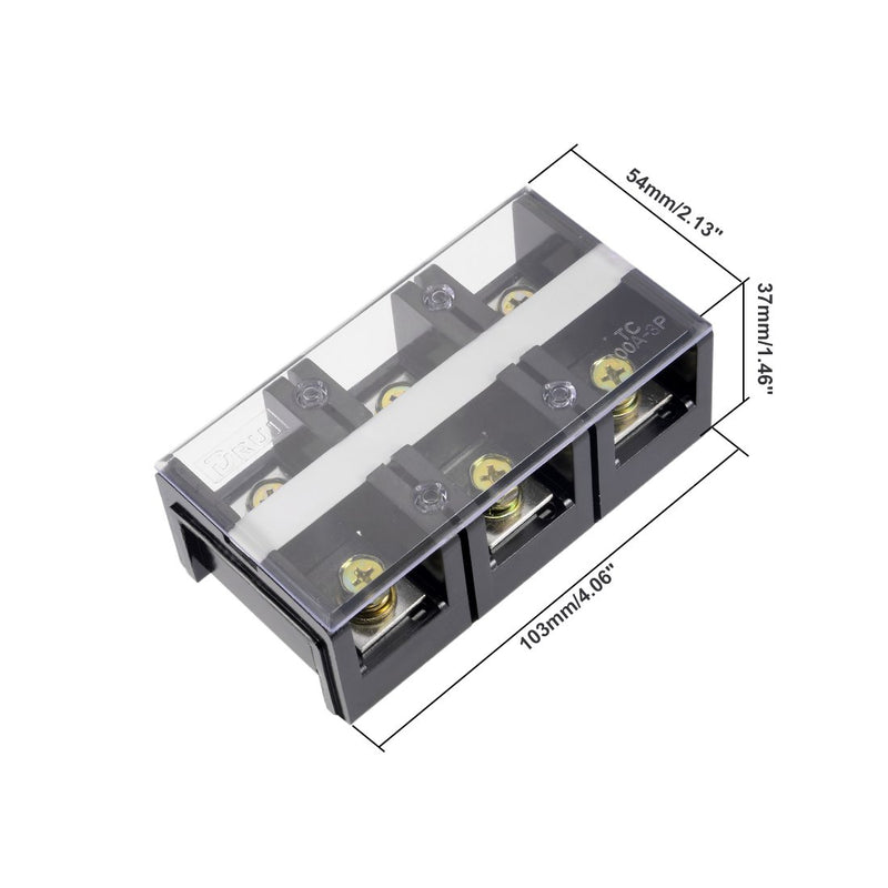 [Australia - AusPower] - uxcell Dual Rows 3 Positions 600V 100A Wire Barrier Block Terminal Strip 