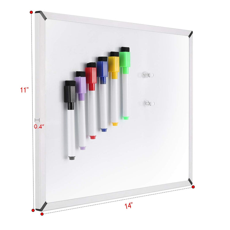 [Australia - AusPower] - White Board Small, Dry Erase Board for Kids, Double Sided, 11 x 14 Inches, Magnetic Whiteboard with 6 Markers, 2 Magnet pins, 4 Tapes and 1 Stand… 11"X14"with Stand 