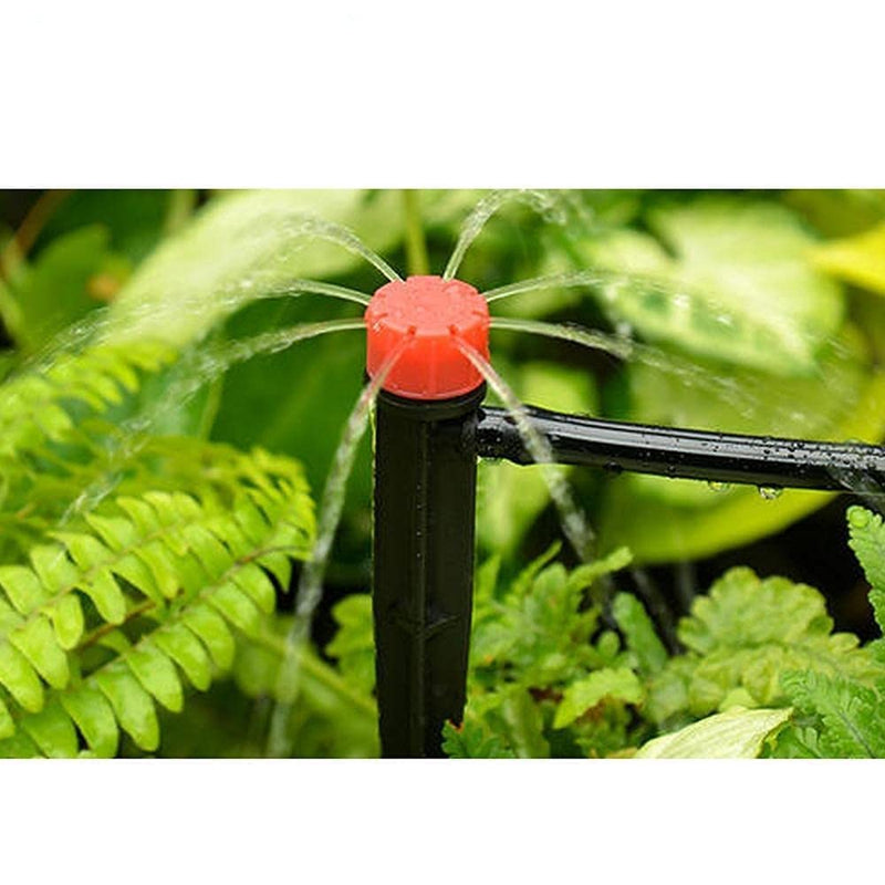 [Australia - AusPower] - La Farah 50pcs Drip Emitters for 1/4" Drip Irrigation Tubing, Adjustable 360 Degree Water Flow Drippers on 5" Arrow Stake, Garden Irrigation Drippers for (4-7mm) Watering System 