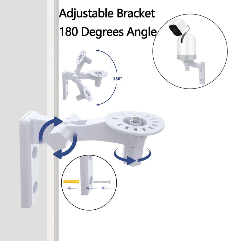 [Australia - AusPower] - OYOCAM Wall Mount Compatible with Blink Mini Pan-Tilt Camera, 2 Pack Adjustable Angles Bracket 180 Degree Rotation Easy to Install (NOT Included The Cam) 2 Pack wall mount 