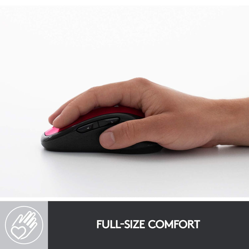 [Australia - AusPower] - Logitech M510 Wireless Computer Mouse – Comfortable Shape with USB Unifying Receiver, with Back/Forward Buttons and Side-to-Side Scrolling - Red 