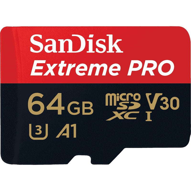 [Australia - AusPower] - 64GB Sandisk Extreme Pro 4K Memory Card for Gopro Hero 6, Fusion, Hero 5, Karma Drone, Hero 4, Session, Hero 3, 3+, Hero + Black - UHS-1 V30 64G Micro SDXC with Everything But Stromboli Card Reader 