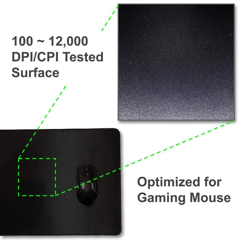 [Australia - AusPower] - Extended Gaming Mouse Pad - 30.71 x 13.78 in, All DPI Setting, No Logo, Anti-fray Stitched Edges, Non-Slip Rubber Base, Micro-Woven Surface. Large Mouse Pad, Keyboard Mat (Black) by Green2B 