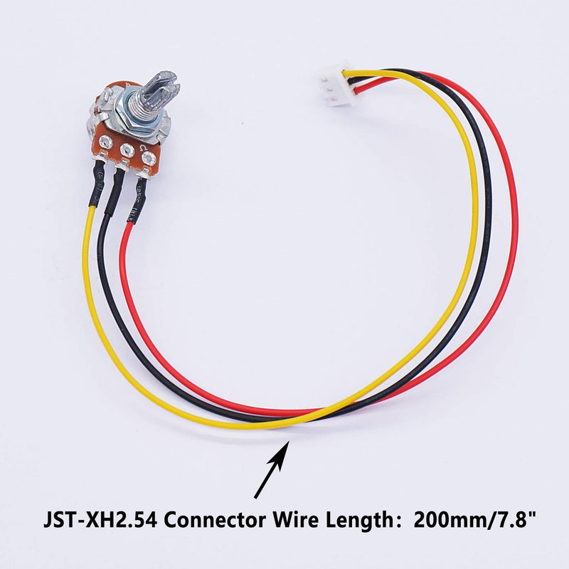 [Australia - AusPower] - TWTADE 3PCS 1K Ohm Linear Taper Rotary Potentiometer WH148 B1K 3 Pin with XH2.54-3P Connector Wire Cable + Black Knob Cover Cap 148-1kBK 