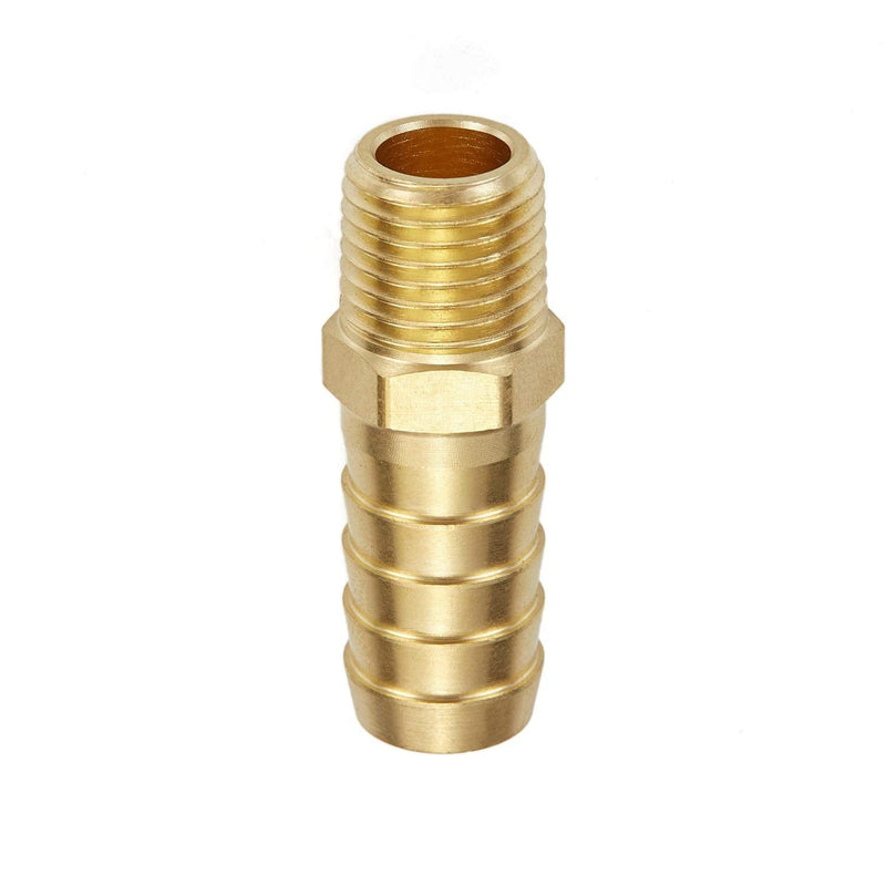 [Australia - AusPower] - Litorange 4 PCS Solid Brass Pipe Fitting and Air Hose End Fitings 1/2" Barb x 1/4" NPT Male Thread Pipe Adapter 