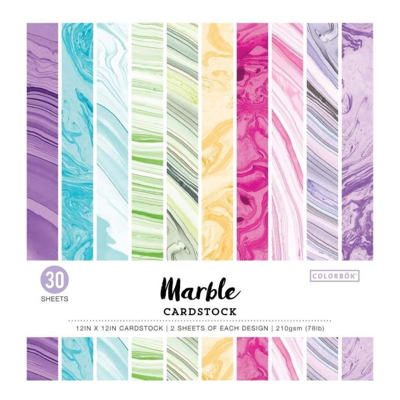 [Australia - AusPower] - Colorbok 71876B Cardstock Paper Pad Marble, 12" x 12" 
