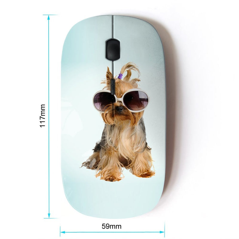 [Australia - AusPower] - KOOLmouse [ Optical 2.4G Wireless Mouse ] [ Yorkshire Terrier Sunglasses Dog Puppy ] 