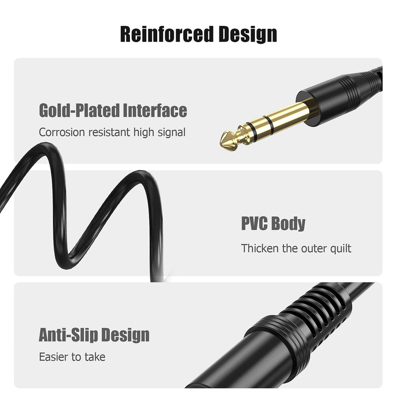 [Australia - AusPower] - 1/4 to 3.5mm Headpbones Adapter Cable, Ancable 3.3-Feet 6.35mm Male Plug to 3.5mm 1/8 Female Jack TRS Stereo Audio Adapter Cord for Connect Headphones to Keyboard Piano, Guitar, Amplifiers, Receiver 