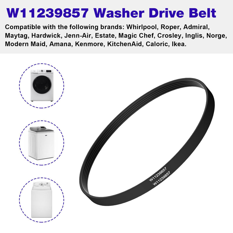 [Australia - AusPower] - W11239857 Washer Motor Drive Belt Replacement Whirlpool Amana Top Load Clothes Washing Machine AP6333320, 4845287, PS12578772, W10808317-21.9" Long,5 Rib 
