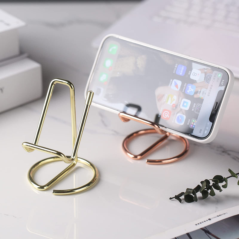 [Australia - AusPower] - SIRMEDAL Cell Phone Stand, Business Card Holder, Mobile Phone Holder – Metal Wire Cellphone Cradle Dock, Compatible with iPhone/Android Phones/iPad Mini/Kindle (Gold) Gold 
