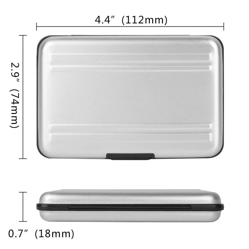 [Australia - AusPower] - Qkenvo Aluminum Shock Resistant Carrying Box Holder Memory Card Storage Box Case Holder 8 Slots for SD SDHC MMC Micro SD TF Cards Silver 