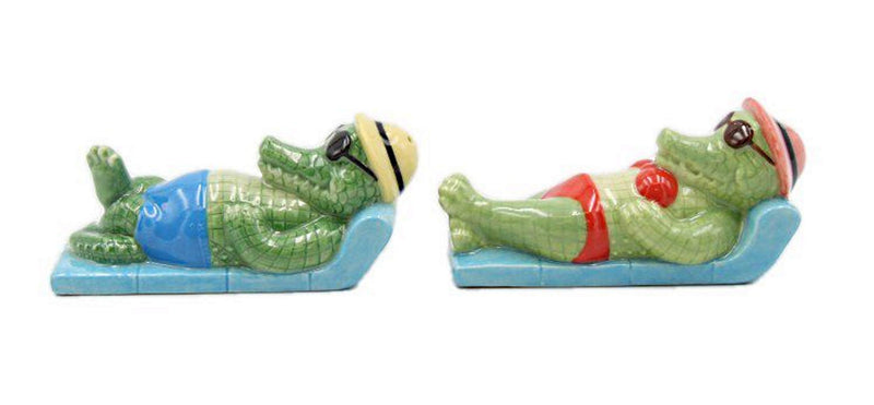 [Australia - AusPower] - Cosmos Gifts 20787 Alligator Tanning Salt and Pepper Shaker, One Size, Green 