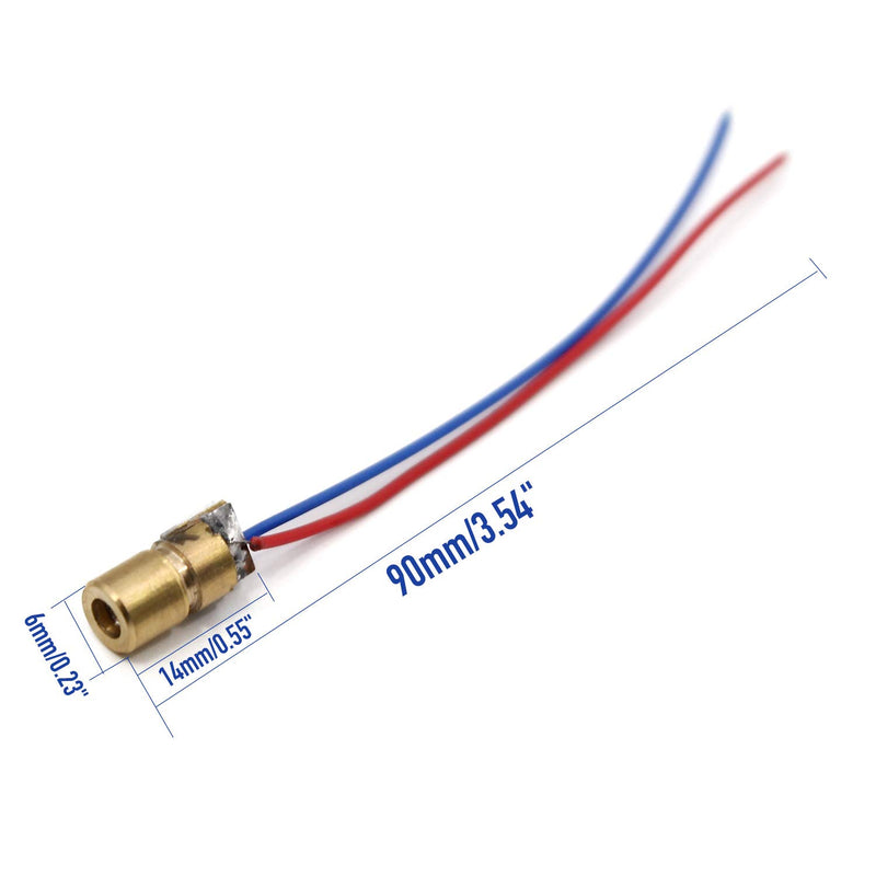 [Australia - AusPower] - WOWOONE Laser Diode, 30pcs Mini Red Laser Diode Laser, 5V 650nm 5mW, Red Dot Laser Head, with Leads Head Outer Diameter 6mm 